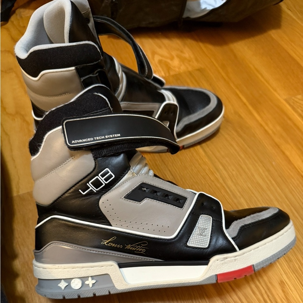 Louis Vuitton Black and Gray High-Top Sneakers Vigil Abloh 408 trainers